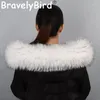 Scarves Real Raccoon Fur Collar For Women High Quality Luxury Natural 75cm 12.5cm Men Jackets Decor Wraps Shawl DIY