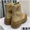 Boots Womens Designer Suede Casual Martin Upper With Brand Signature Platform Boot Drop Delivery Shoes Accessories DHSYP