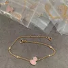 Gioielli delle migliori firme Bracciale Collane di trifoglio foglia ciondoli qeelin braccialetto madreperla piastra in acciaio inossidabile oro 18 carati Bracciali per ragazza San Valentino Festa della mamma