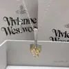 Collier satellite Collier de créateur pour femme Vivienenwestwood Bijoux de luxe Viviane Westwood Collier Vivienne l'Ouest une petite pelle en or plein de diamants