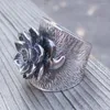 Bagues de cluster BOCAI Solide S999 Pur Silver Lotus Elephant Large Face Hommes et Femmes Couples Vintage Main Bonne Chance Bague pour femme