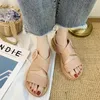 Sandales à talons plateforme pour femmes, boucle de loisirs respirante, adaptée pour aller à la plage, vêtements latéraux