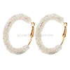 Bohemian Metal Resin Hoop Earrings for Women Circle Clip on Dangle Earring Ear Drop Bridal Wedding Jewelry