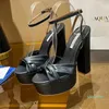 sandale 140mm or plate-forme pour femmes sandales à talons hauts bride à la cheville chaussures habillées femmes de créateur