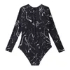 Women's Swimwear Pregnancy Bikini Long Sleeve Diving Suit Zippered Sun Swimsuit With Built In Bra And Print High Waist