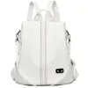 2022 White Bags for Women White PU Leather Backpack for Women Travel Backpacks School Bags for Teenage Girls Fashion Rucksacks