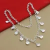 Hangers 925 Sterling Zilveren Cirkel Ronde Bean Ketting Voor Vrouwen Bruiloft Verloving Mode Charme Sieraden Geschenken