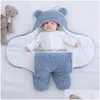 Filtar svängande baby släsa super mjuk fleece född mottagande filt pojke tjej kläder sömn förtjockad wrap ddling droppe delive dhzri