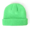 Bérets Unisexe Hiver Chaud Tricoté Chapeau Femmes Hommes Bonnets Skullcap Brimless Couverture Femelle Mâle Couleur Unie Bonnet Couples Casquette Occasionnelle