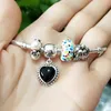 Loose Gemstones 925 Sterling Silver Large Hole Colorful Fleck Creativity Handmade Charm Glass Bead Fit European Bracelet Jewelry