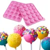 1PC 20 Holes Silicone Cake Candy Cookie Mold Cupcake Lollipop Sticks Tray Stick Chocolate Soap DIY Mould Baking Tool 201023237c