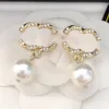 Classics Designer Studs Pearl Diamond Earrings Brand Letter Stud High-end 925Silver Earring Stylish Women Wedding Jewelry Birthday Gift
