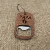 Chains 5pcs Wooden Key Chain Dog Dad Wood Bottle Opener Keychain Papa Beer Keyring Gift For Happy Father Day Birthday