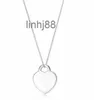 Pendant Necklaces Tiff Necklace Silver Pendant Necklaces Female Jewelry Exquisite Craftsmanship Official Classic Blue Heart and Co Luxury d V9Z9