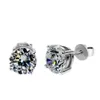 Boucles d'oreilles Solitaire 5mm/9mm Lab diamant boucle d'oreille réel 925 bijoux en argent Sterling fiançailles mariage pour femmes hommes charme amour cadeau