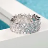 CHOUcong Brand Wedding Anelli gioielli di lusso 925 Sterling Silver Marquise Cut 5A Cubic Zircon Cz Diamond Gemsones Eternity Party Women Engagement Band Ring Regalo