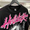T-shirts pour hommes Hellstar chemise graphique t-shirt hommes vêtements de marque hipster t-shirt tissu rue graffiti lettrage feuille impression vintage été coton coupe ample