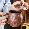 Tea Cups 530ml Antique Purple Clay Cup Master Infuser Large Capacity Teacup With Lid Chinese Dragon Pattern Supplies