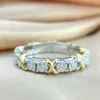 Clusterringen KNOBSPIN D VVS1 Moissanite ring voor vrouw verlovingsbruiloft sieraden met GRA 925 sterling zilver verguld wit goud eeuwigheid