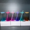 Sublimazione Bumbler da 16 once con gocce di plastica colorate Cuci di gradiente di vetro tazze di vetro Jar baratto