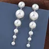 dangle earrings bohemian pearl drop for women boho metal hyperbole girl gold long Jewelryギフトアクセサリー
