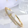 luxury jewelry bangle nail bracelet titanium steel micro-inlaid zircon gift from European and American fashion lady designers high-quality bracelet with box