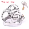 Stainless Steel Male Chastity Devices with Anti-off Ring Testicle Restraints Gear Cock Cage with Urethral Catheter