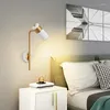 Lâmpada de parede Nordic Modern Minimalista Bedside Quarto Corredor Sala El Varanda Leitura Criativa Rotativa