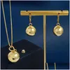 Pendant Necklaces Luxury Designer Jewelry Women Gold Ball Earrings Sets Ins Elegant Style Thin Chain With Metal Girls Drop Delivery P Dhrnz