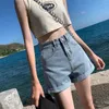 Shorts Womens Women Women Black Grey Denim Shorts for Women Summer High Waist Ropa Mujer C01L2402