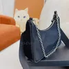 Women Nylon Hobos Houdte County Facs Designer Small Pleated Handbag Crossbody Chain Bag Fashion Baguette Tote Plain Color 2 قطعة أعلى