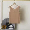 Tasarımcı Gömlek Kadın Giyim Moda Tank Üstü İşlemeli Pamuk Örgü Tank Tops Şort etekler yoga takım elbise uzun kısa parça yelek bayanlar katı kadınlar yelek üst boyutu S-XL