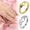Cluster Rings Hollow Romantic Heart Love Double Layer Open For Women Teen Girl Adjustable Finger Joint Ring Girlfriend