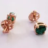 Fashion Jewelry Luxury Earrings Set Screw Back Gold Plated 18k Rose Vvs Moissanite Diamond Emerald Ruby Sapphire Studs