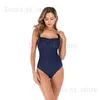 Costume da bagno da donna Costume da bagno nuovo costume intero plissettato in tinta unita bikini sottile sexy alla moda T240222