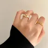 Cluster Rings 18k Gold Authentic S925 Sterling Silver Jewelry Beads Pattern Circle Bar Geometric Ring C-J926