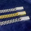 Hoge kwaliteit roestvrijstalen Moissanite Cubaanse link gouden ketting 8 mm 10 mm 12 mm herenkettingen