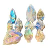 Natural Labradorite Crystal Quartz Maple Leaf Skull Healing Home Decor Beautiful Hand Carved Rainbow Flash Gemstone Leaves Figurine Natural Pocket Stone Gifts