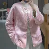 Vêtements ethniques Haut de gamme Hiver Femmes Veste Top Style Chinois Broderie Élégante Dame Acétate Réversible Manteau Chaud Femme S-XXL