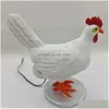 Decorative Objects Figurines Easter White Rooster Lamp Imitation Chicken Butt Taxidermy Egg Lam Exists Resin Designtable Bb Drop D Dhujn