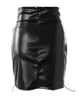 Jupes Skorts pour femme 2023 mode d'été taille haute en cuir Pu Sexy oeillet à lacets maigre plaine soirée Mini jupe vêtements YQ240223