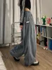 Damen Jeans American Baggy Frauen Lange Hose Breites Bein Hüfte Kleidung Vintage Kordelzug Gerade Lässige Weibliche Straße Cargohose