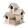 Nests for Creative Wooden Bird House Breeding Cage Box Feeding Nest Garden Backyard Pendant Simulation Fence Birdhouse Decorat