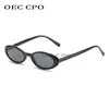 Solglasögon OEC CPO Sexig liten oval kvinnors solglasögon 2021 Ny mode Leopard Brown Hot Sun Glasses Kvinna Retro Färgglada skugga Eyeglass H24223