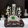 Haarspangen Vintage chinesische Haarnadeln Halter Gabel Zubehör Metall Perlen Krone Tiara Stil Stick