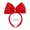 Hair Accessories Crown Children Headband Sweet Bowknot Pearl Red Bow Hairband Baby Headwear Hoop Year Girls