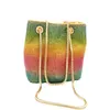 Boutique de fgg arco-íris feminino mini corrente bolsas de ombro e bolsas cristal embreagem sacos noite strass festa crossbody saco q258t