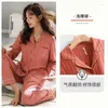 Women's Sleepwear Pajamas Woman Spring Autumn Cotton Long-sleeved Loungewear Autumn/winter Slim Set Women Can Worn Outside All-season Wear