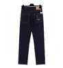 Herren-Jeans, Designer-Luxusmarke, kleines Bein, elastische Trend-Caprihose, Slim-Fit-Hose, schmale Passform, dick bestickte blaue schwarze Hose