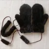 winter women real mink fur gloves lovely ladies genuine mink fur gloves lady warm and soft knitted mink fur gloves Y200110250V